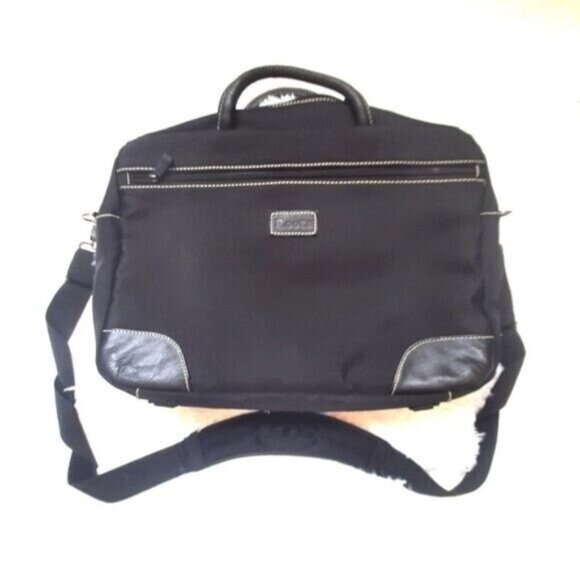 ROOTS SOFT LAPTOP BRIEFCASE GENUINE LEATHER TRIM - Picture 4 of 13